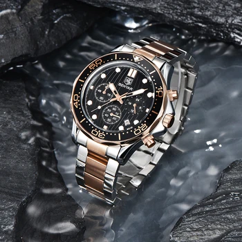 

BENYAR New Men's Watches Fashion Sports Quartz Wrist Watch Top Brand Waterproof Chronograph Stanless Steel Business Wristwatch