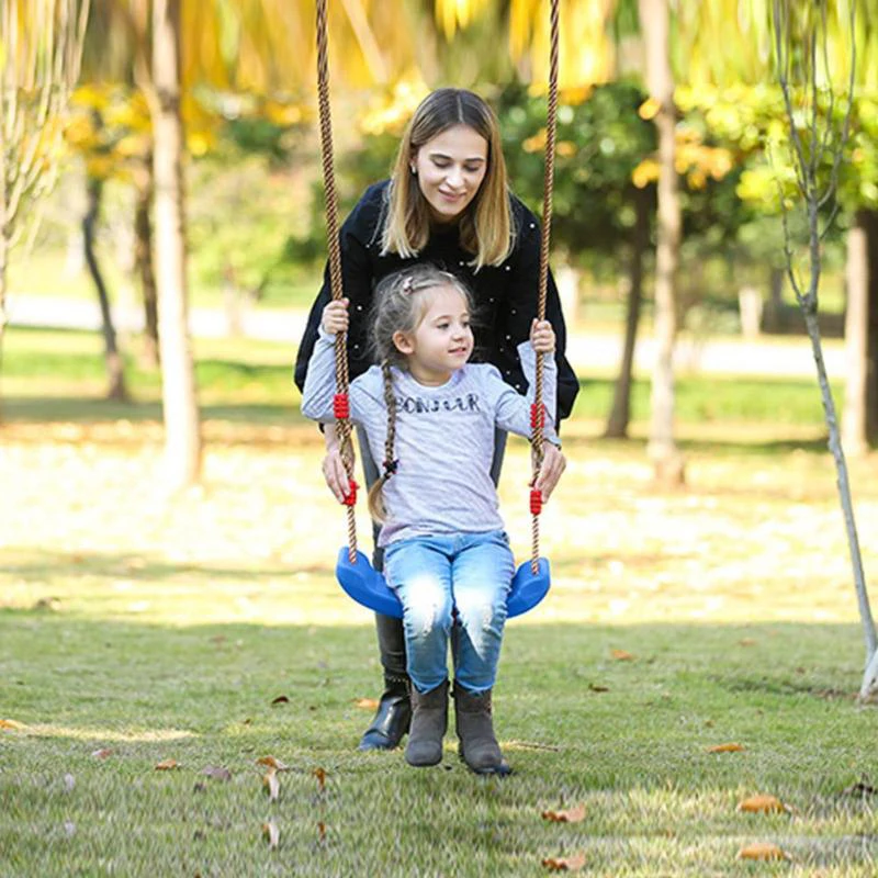 Flying Toy Garden Swing Kids Hanging Seat Toys with Height Adjustable Ropes Indoor Outdoor Toys Rainbow Curved Board Kids Swing 4
