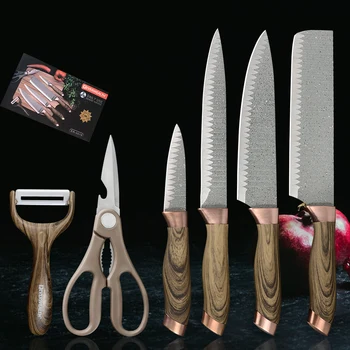 

MUZ Kitchen Knife Set Sharp Japanese Chef Stainless Steel Kitchen Knives Chef's Cook Set Utility Paring Cleaver Cooking Tools