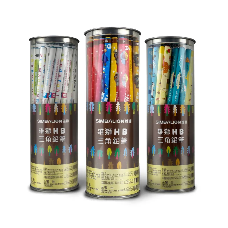 

Lion Sketching Pencil Children Triangular Learning Pencil HB Young STUDENT'S Positive Attitude Writing Pen Wood Pencil