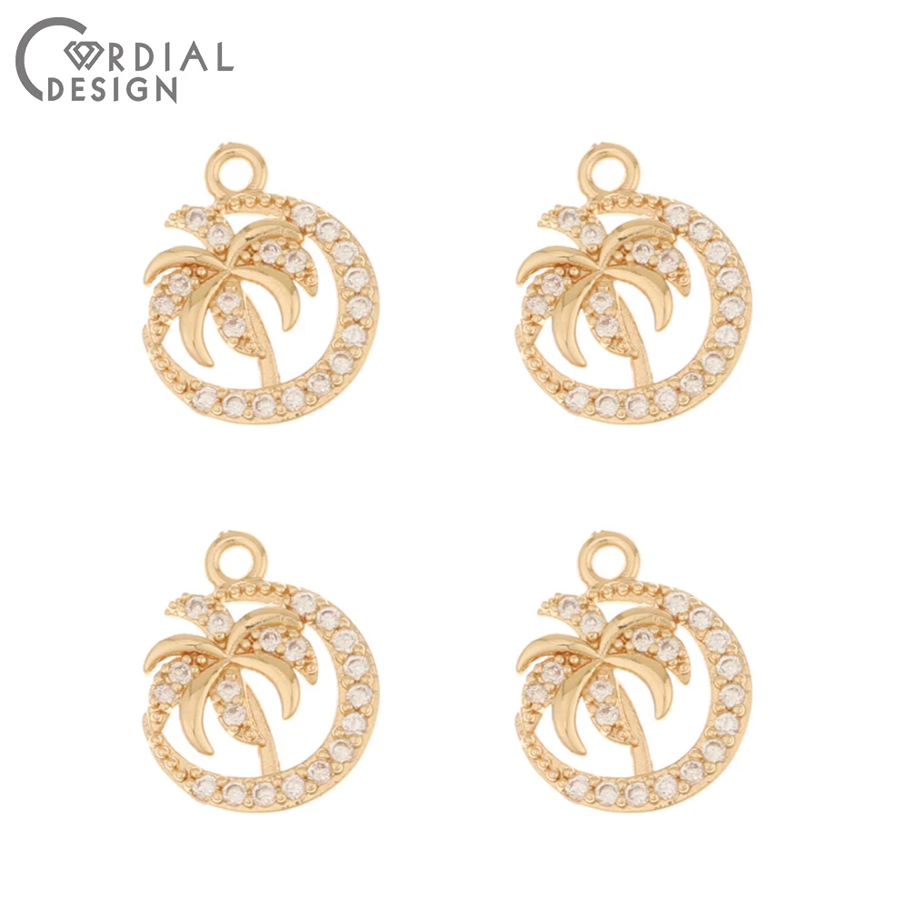 Cordial Design 50Pcs 12*14MM CZ Charms/Jewelry Accessories/Tree Shape/Earrings Pendant/Hand Made/Jewelry Findings & Components - cordial