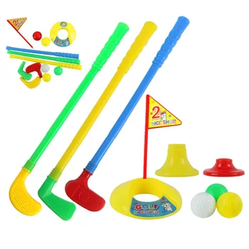 

Plastic Early Educational Kids Golf Toys Sets Golf Clubs Practice Holes Tees Flag Outdoors Exercise games Baby Boys Girls