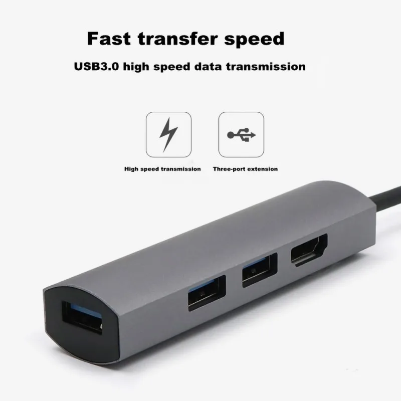 Концентратор тип-c к HDMI USB 3,0 4K металлический конвертер Кабель-адаптер шнур аксессуары для мобильного телефона компьютера