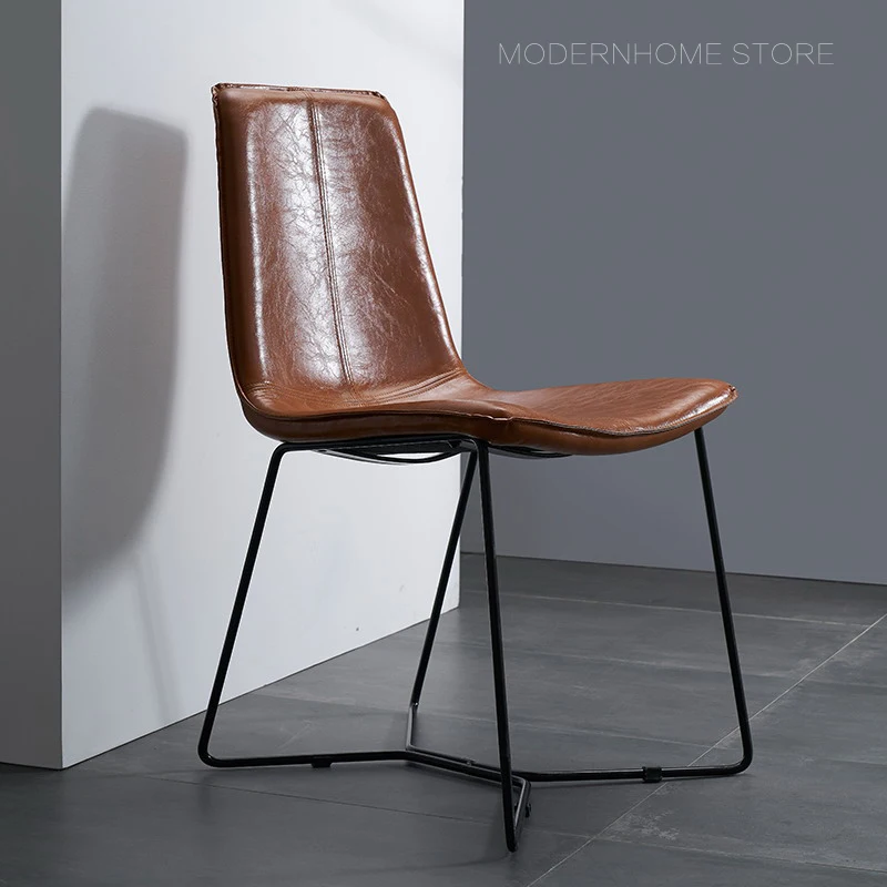 Антикварная мода современный дизайн коричневый черный из искусственной кожи Лофт Крытый продвижение дешевые хорошее качество обеденный стул со спинкой 1 шт