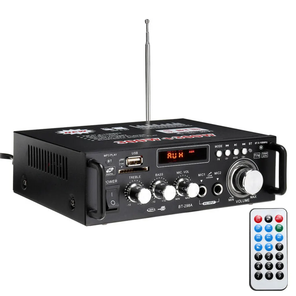 600 Вт Bluetooth стерео аудио 20 KH-20 кГц автомобильный домашний HiFi музыкальный SD USB FM AMP 12 В/220 В Автомобильный плеер модный звук