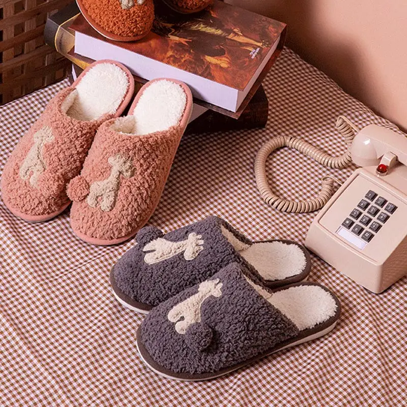 

Nice Women Slippers Winter Warm Plush Cartoon Ladies Indoors Shoes Lovely Female House Slipper Woman Floor Home Cotton Shoes