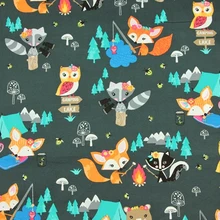 140*50 см лес лиса Сова Хлопок Ткань рубашка для маленьких мальчиков Diy ручной работы дизайнерское постельное белье домашний кошелек из ткани одеяло