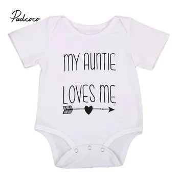 

Summer Babys Cotton Jumpsuits My Auntie Love Me Baby Boy Girls Bodysuits Jumpsuit Clothes OnePieces Outfits