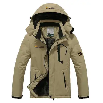 

2019 New Man Jacket Autumn Winter Keep Warm Outdoors Camping Color Collision Jacket Hooded Cap Windbreak Waterproof L-6xl Size