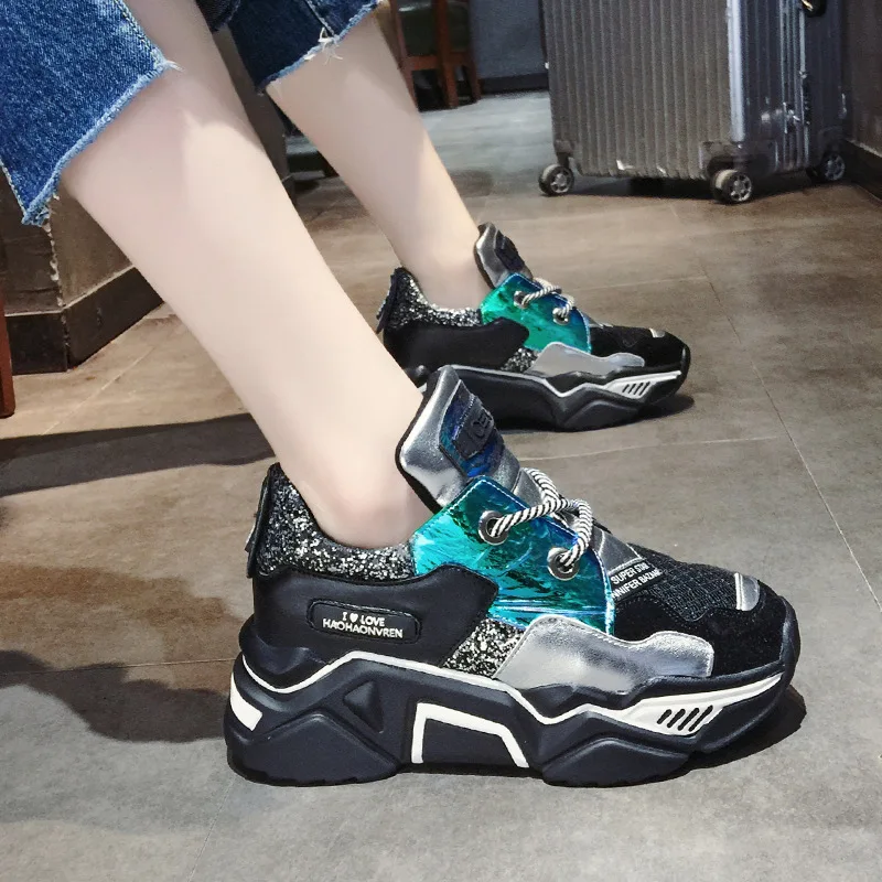 

Dad Shoes Women's INS Fashion Winter plus Velvet WOMEN'S Shoes 2019 New Style Versatile Thick Bottomed Ultra-Fire hong zhi Smoke