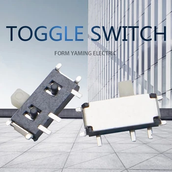 

50pcs Toggle Switch Seven Foot Slide Push Button Rotary Power MSK-12C01-07(1P2T) 7P Miniature Black