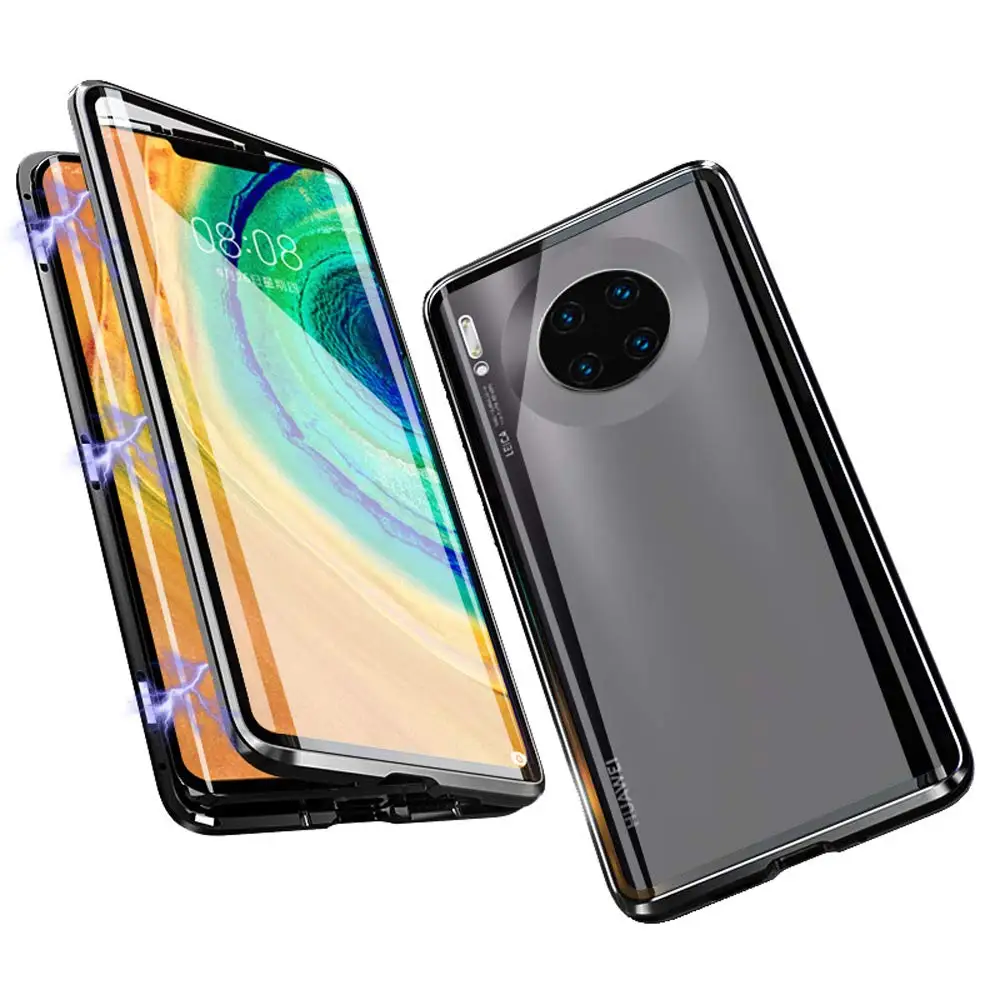Магнитный чехол для Huawei P30 P20 Mate 30 20 Pro Lite металлический из закаленного стекла Honor 10