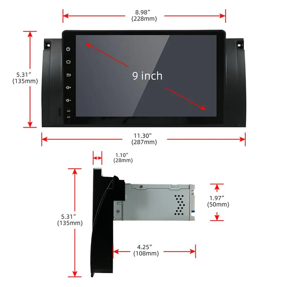 Автомагнитола Bosion 9 &quot1 DIN Android 10 для BMW E39 E53 X5 M5 автомагнитола стереоприемник