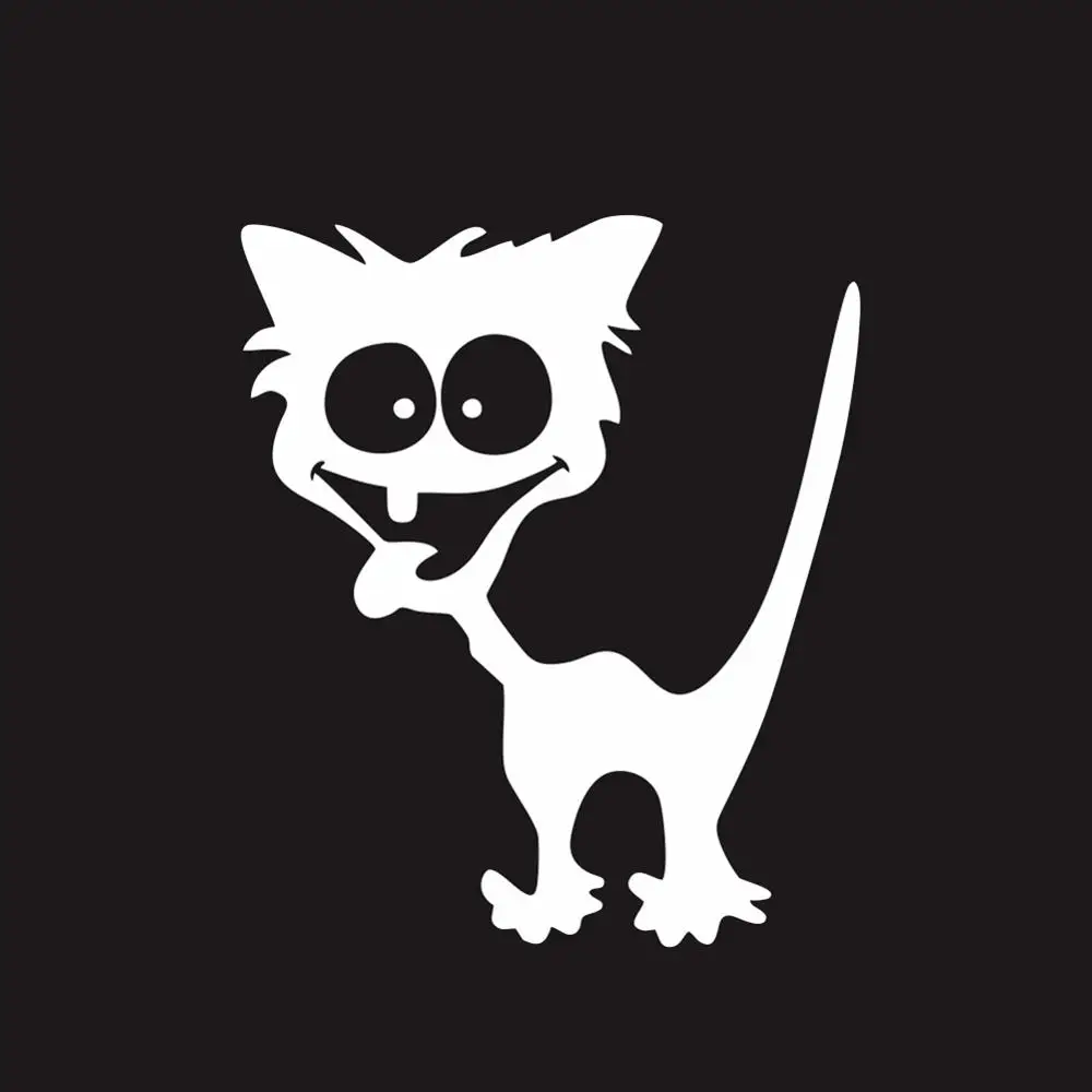 

1 PC Cat Car Styling Sticker on Car Reflective Waterproof Vinyl Funny Crazy Cat Car Sticker Accessories For Mazda Cruze Peugeot