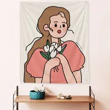 

Girl Wall Tapestry Personality Lady Fabric Hanging Cloth for Home Decoration Living Room Curtain Bohemian Tapestry NEW