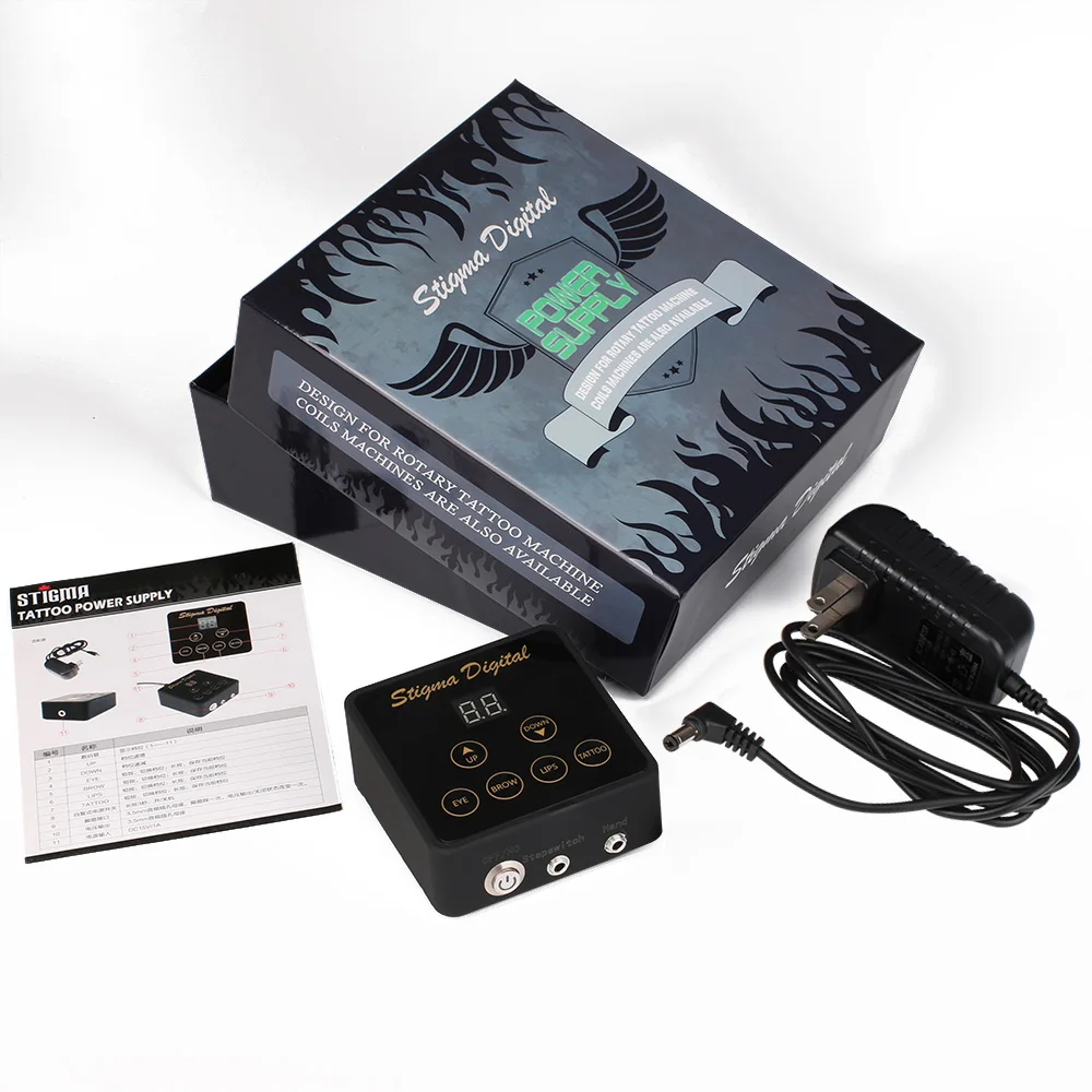 

1Pc Profession Black New Critical Aurora Tattoo Power Supply for Tattoo Machine 2 Foot Pedal Mode Tattoo Supplies Free Shipping