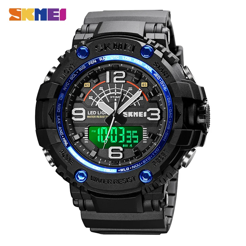 

SKMEI 1617 Top Brand LED Light Men Sports Watches 5Bar Waterproof Quartz Clock Military Male Digital Wristwatches montre homme