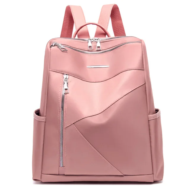 Новинка, женские мягкие Роскошные рюкзаки из Оксфорда, Mochila Feminina, простая сумка для книг на молнии, Большой Вместительный рюкзак для отдыха и путешествий - Цвет: pink