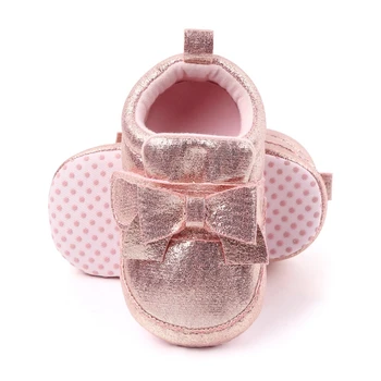 

0-12M Baby Girls PU Leather Shoes Non-slip Sequins Bowknot Design Soft Shoes Prewalker Walking Toddler Kids Shoes Drop Shipping