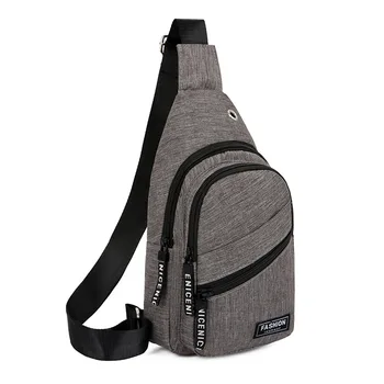 

Men Women Chest Bag Anti-Theft Sling Pack USB Charging Port Multifunction Satchel Canvas Shoulder Messenger Bag