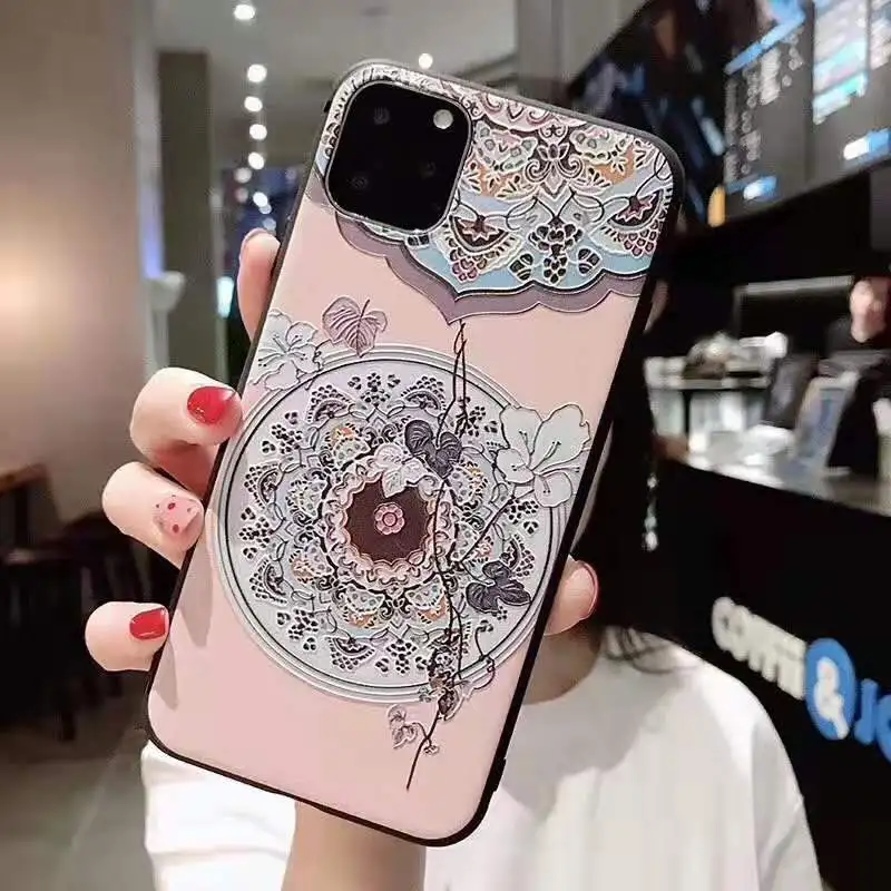 Чехол для OPPO K1 R15X RX17 Neo AX7 K3 Realme X A9 F11 Pro Reno 2 A7 A5S китайский стиль тиснение чехлы задняя крышка Fundas телефон Coque - Цвет: 202