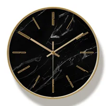 Мраморная декорация настенные часы модные бесшумные скандинавские Золотые круглые Настенные часы для гостиной Zegary Na Sciane стильный декор часы MM60WC