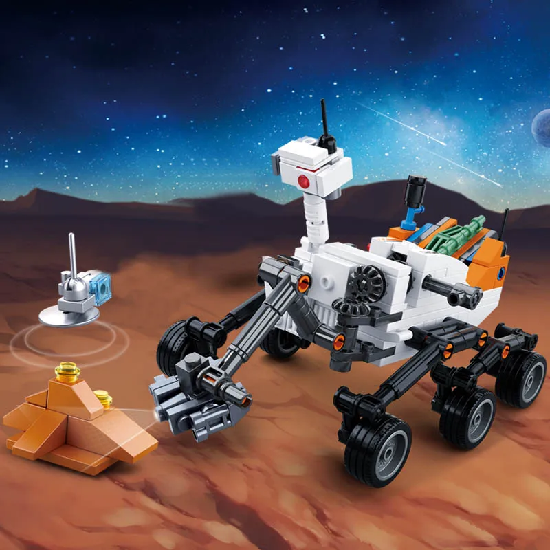 

Model building kits compatible with Legoingly city Mars rover Space Probe vehicle blocks Educational toys hobbies for children