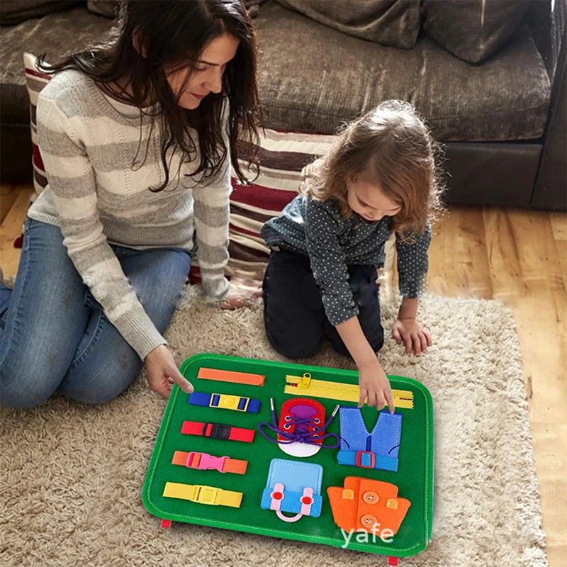 Buckle Toy Busy Board Blue Montessori Sensory Travel Toy – Buckle Toy Inc 