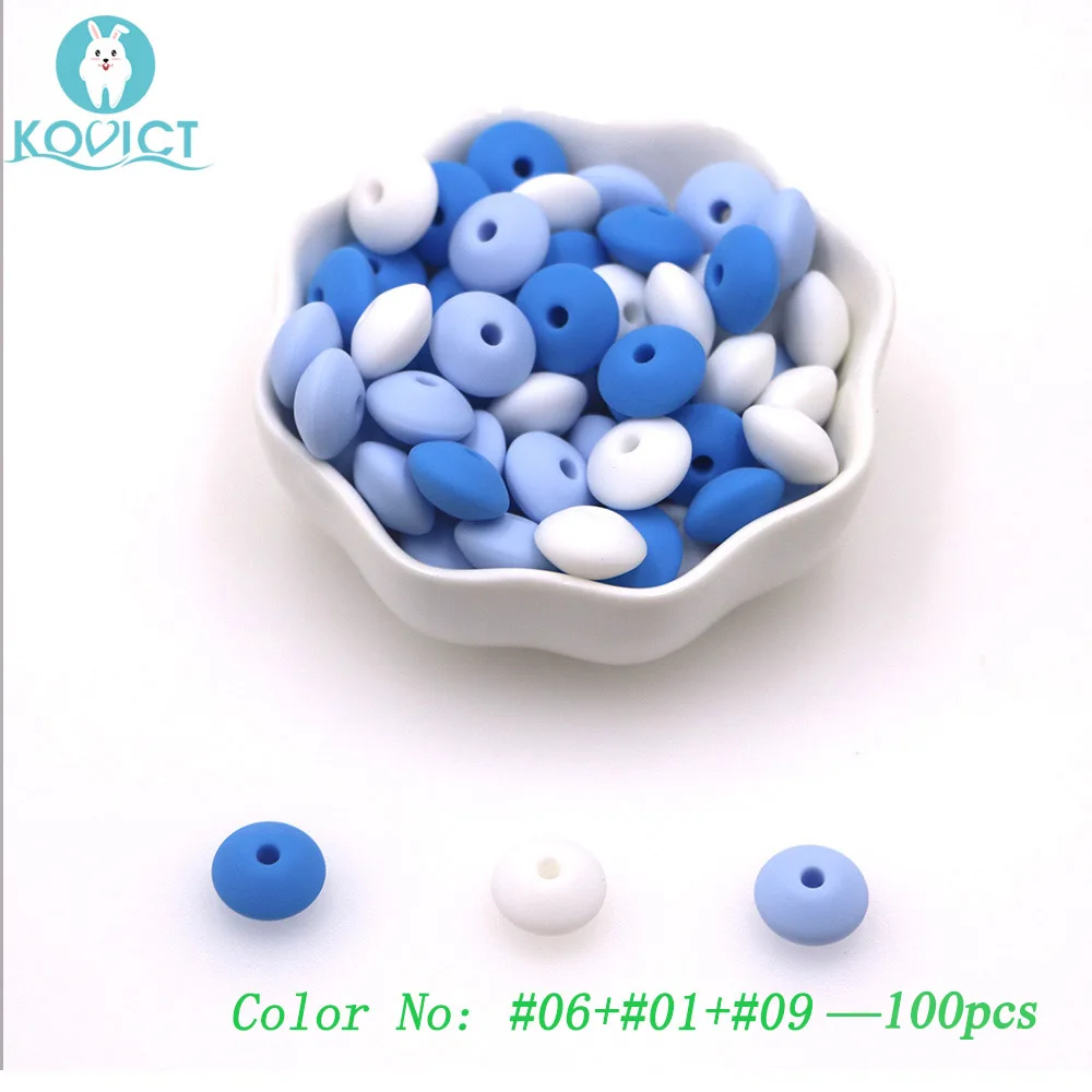 Most popular beads 6 Kovict 100/500/1000/2000 шт Детские чечевица силиконовые бусины 12 мм Детские Прорезыватели для зубов DIY соски-пустышки детская пустышка на цепочке Медсестра подарок - Цвет: Most popular beads 6