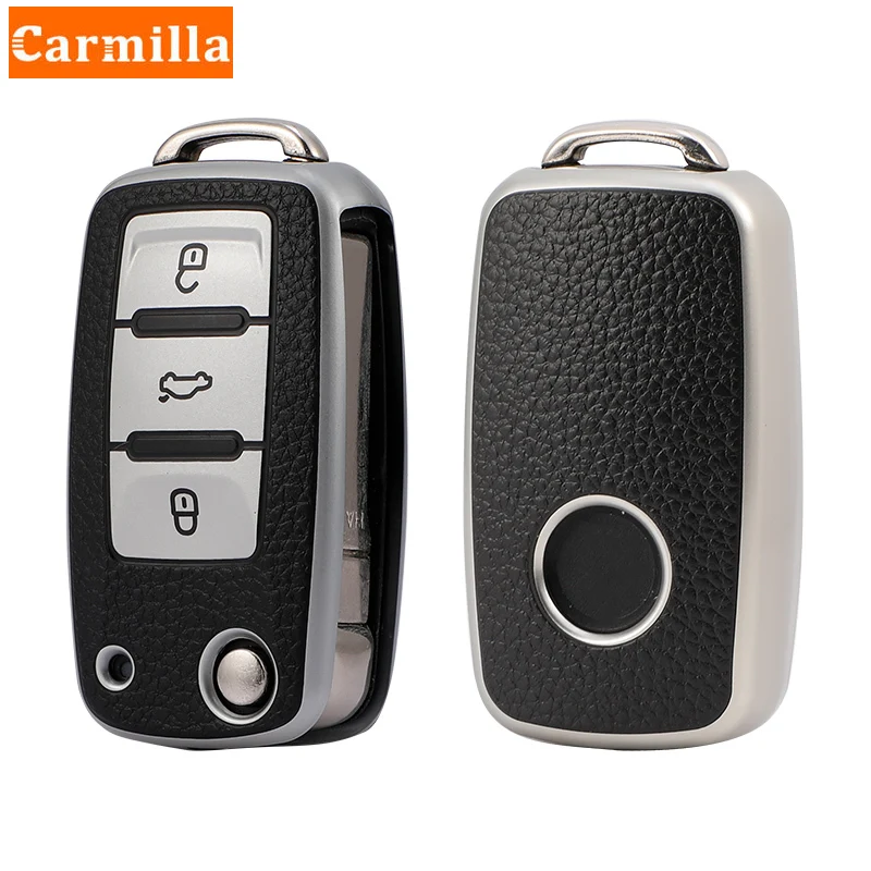 Tpu Leather Car Key Case Cover for VW Volkswagen Polo Tiguan Passat B5 B6 B7 Golf 4 5 6 MK6 Jetta Lavida for Skoda Octavia