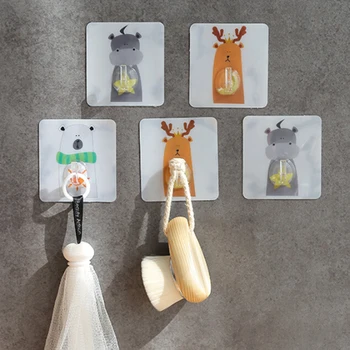

Strong Sticky Hook Invisible Cartoon Pattern Bathroom Kitchen Storage hook Multi-function Wall Hangers Bathroom Accessories