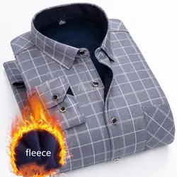 Men Thermal Underwear Plaid Fleece Shirts Winter Tops Warm Body Clothes