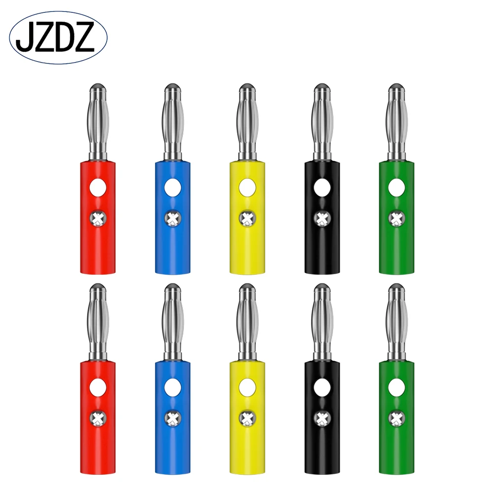 JZDZ 10 stücke 4mm Banana Stecker Pin Audio Lautsprecher Elektrische Stecker Schraube Verbinden 5 Farben DIY Teile J.10015