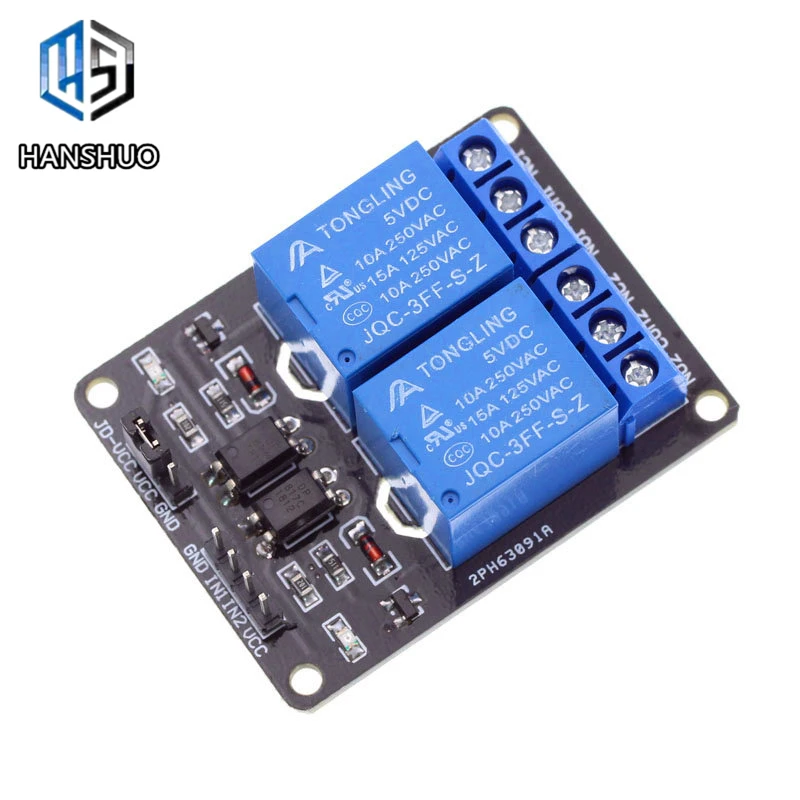 1 шт./лот новый 5 в 2-канальный релейный модуль щит для Arduino ARM PIC AVR DSP Electronic 10A |