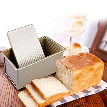 

Rectangular Loaf Pan Carbon Steel Non-stick Bellows Cover Toast Box Mold Bread Mold Eco-Friendly Baking Tools for Cakes