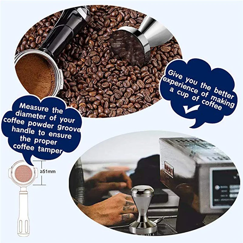 IYouNice кофе Темпер 51 мм трамбовка для эспрессо 51 мм алюминиевый сплав кофейный коврик из нержавеющей стали вытягивание кофе цветок чашка