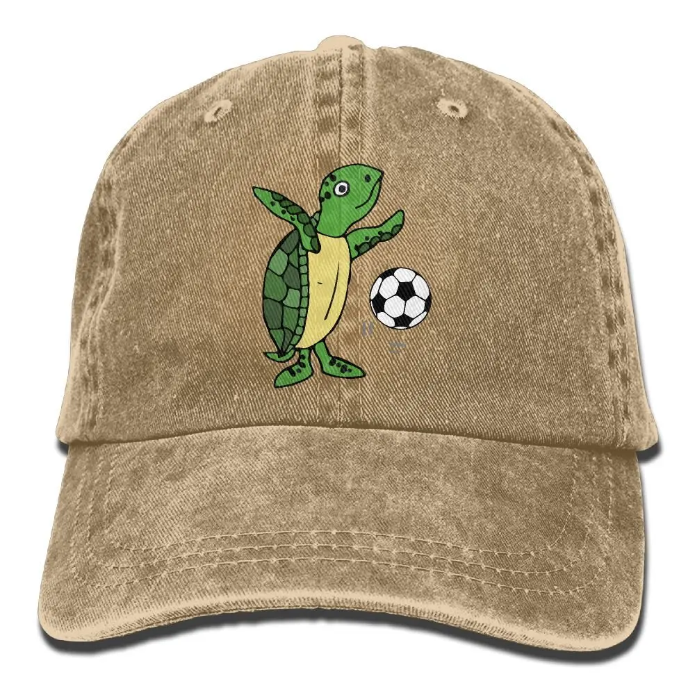 TSDFC2018 Adult Fashion Cotton Denim Baseball Cap Sea Turtle Playing Soccer Classic Dad Hat Adjustable Plain |