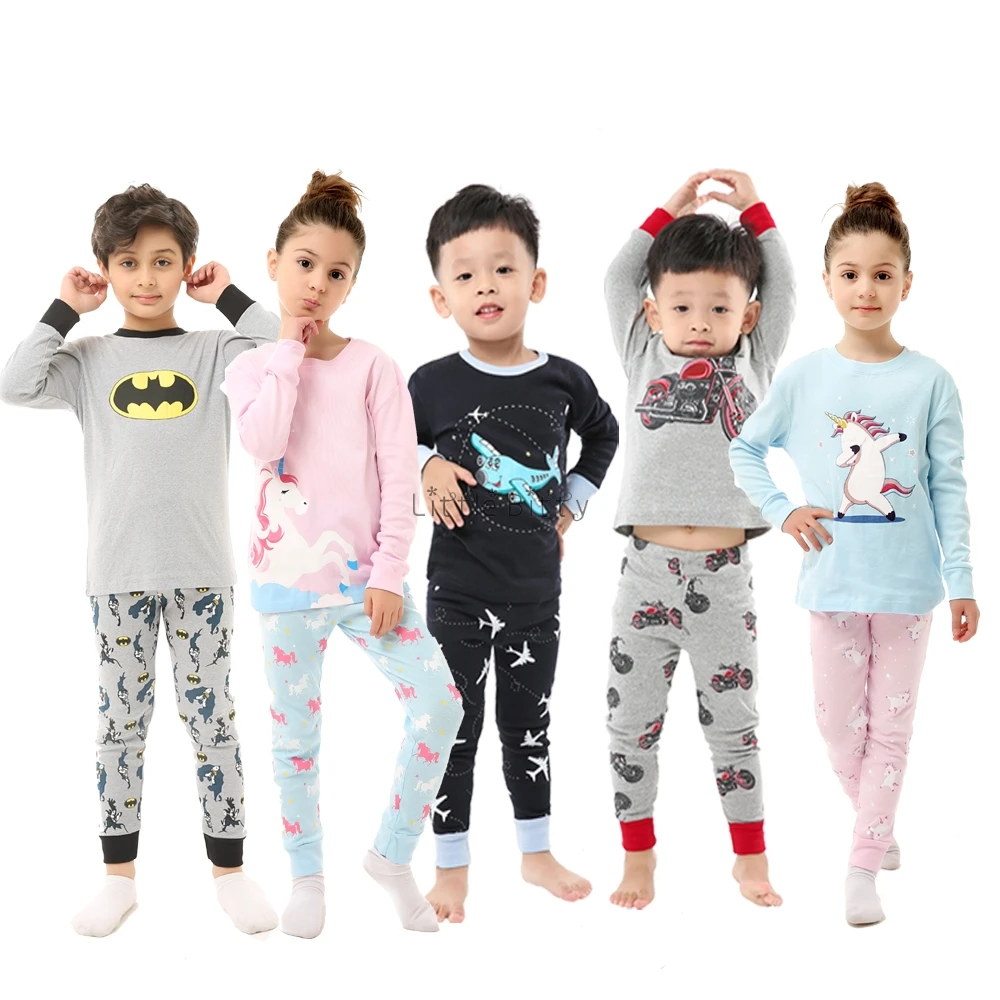 Мотоциклетный самолет летучая мышь Единорог животное детская пижама из хлопка 2