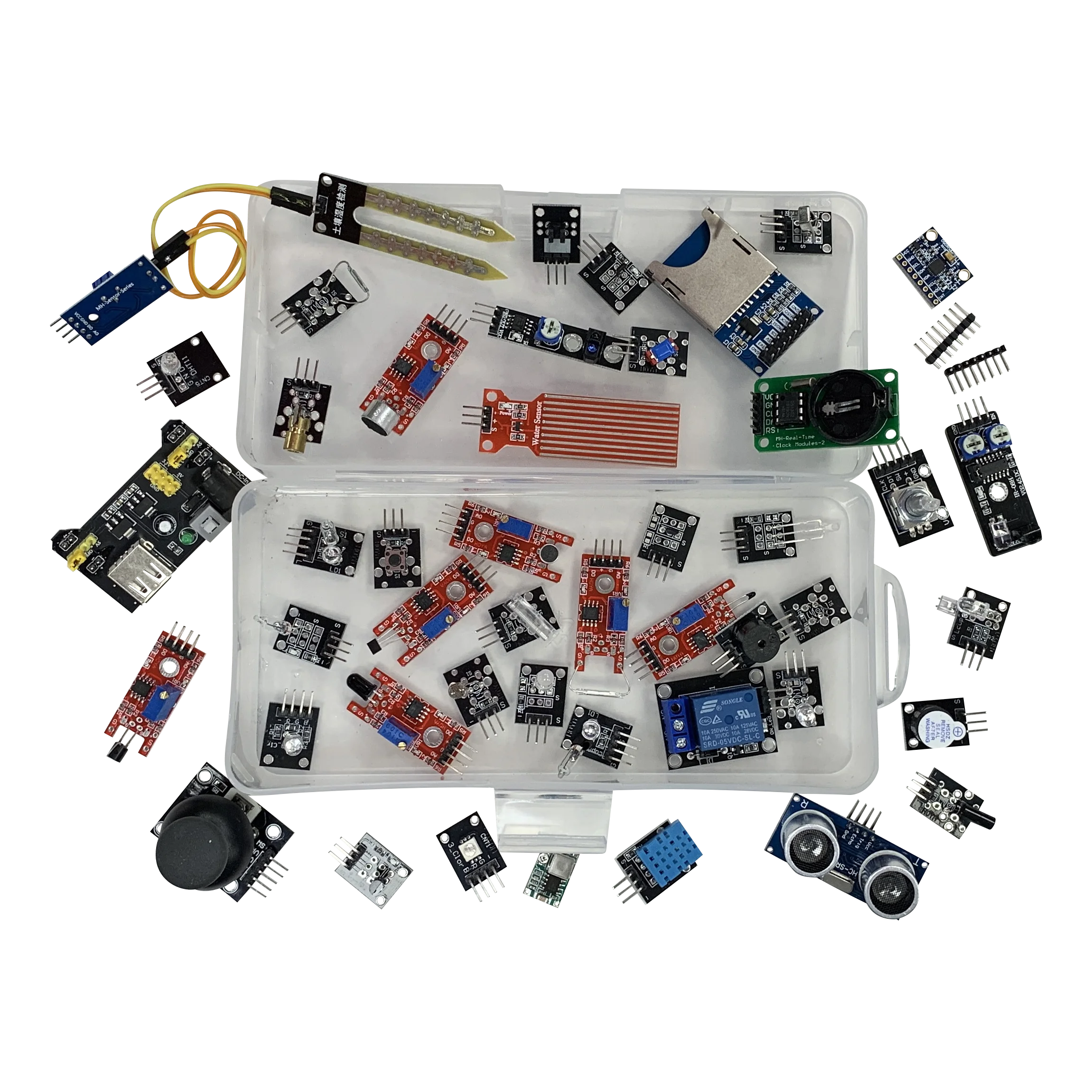 Online Kit de Inicio de módulos de sensores 45 en 1 para arduino, mejor que 37in1 kit de sensor 37 en 1 Kit de Sensor con caja