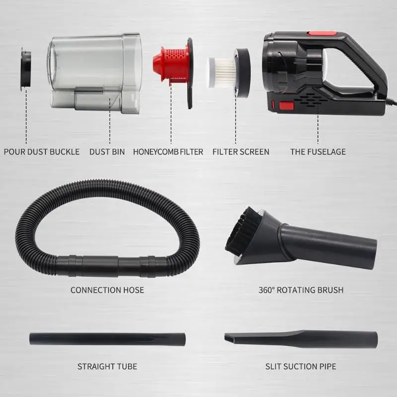 ALLOYSEED 6000pa мощный автомобильный пылесос DC12V 150 Вт Cyclonic портативный ручной автомобильный аспиратор быстрая очистка