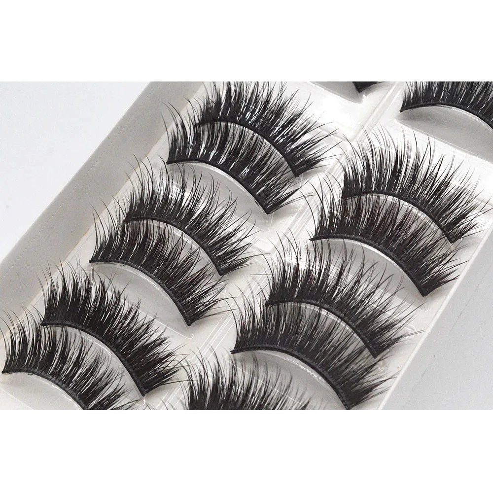 

New 10 Pairs Of Mechanism Half manual False Eyelash Hard Stems Lengthen Thick magnetic eyelashes natural hair maquiagem 50*