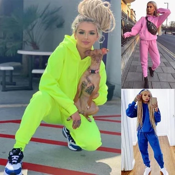 

Tracksuit women casual outfit two piece hooded set top pants suit long sleeve streetwear female clothing set