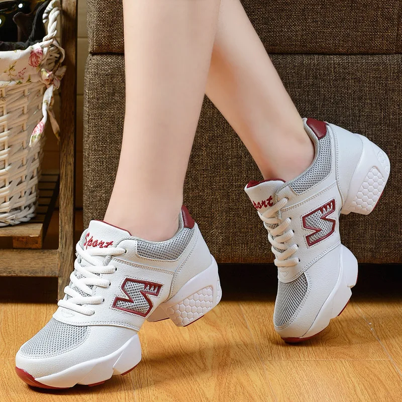 

Dance Shoes Women's Soft-Sole Adult Spring And Autumn Square Dance Shoe Dance Shoes for Women Semi-high Heeled Lace-up Fitness S