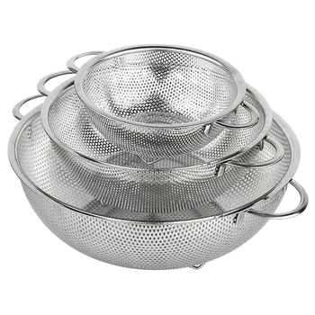 

Stainless Steel Sink Home Net Basket Kitchen Fruit Basket Kitchen Drain Basin Rice Washing Basket Round