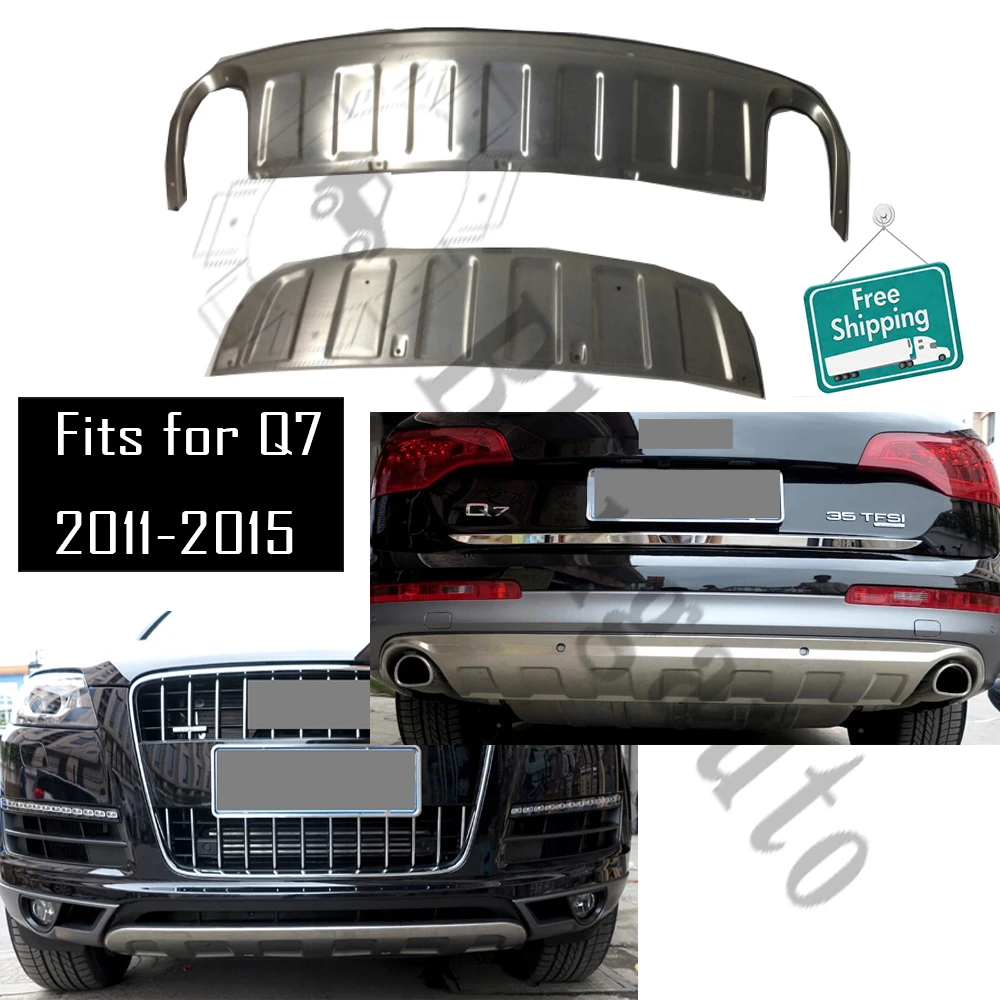 Опорная пластина подходит для UDI Q7 2011- защитная пластина из нержавеющей стали Передняя и задняя 2 штуки Защитная панель бампер