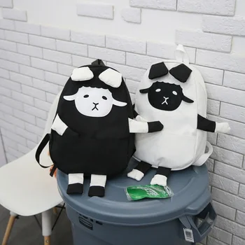 

Cute Cartoon Sheep Design School Bags Women Backpacks Large Capacity Women Travel Backpacks Canvas Schoolbags For Teenage Girls