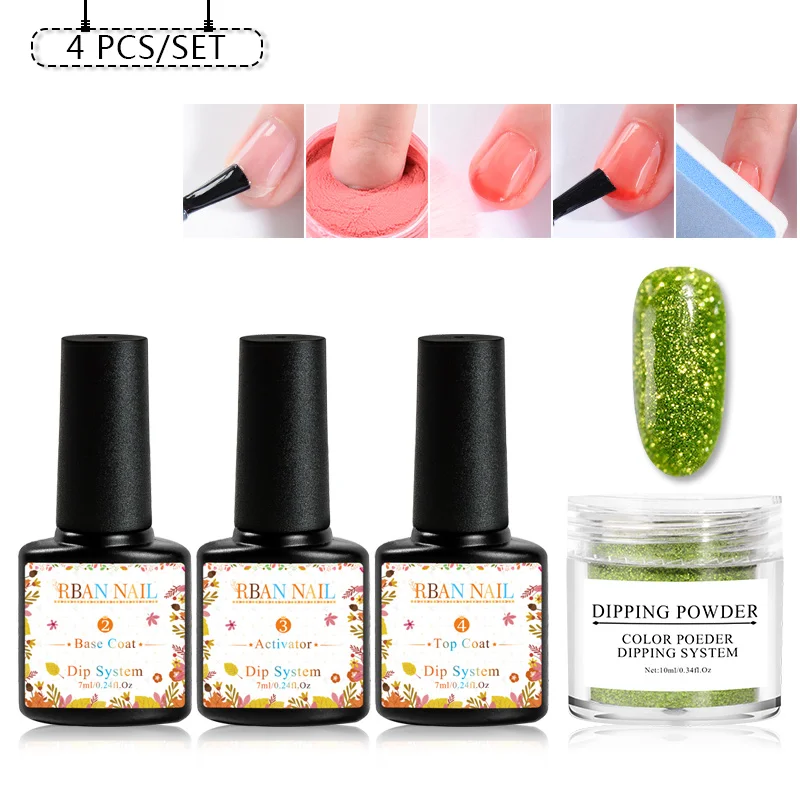 ZH03217 4 шт./компл. погружения Системы набор для ногтей Nail Art порошок погружения с Dip база активатор вставка из жидкого геля для ногтей Цвет натуральный сухой без лампа для лечения Ногтей - Цвет: ZH03217