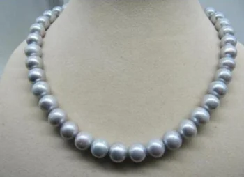 

free shipping >>>>noble jewelr 9-10MM Freshwater GRAY PEARL NECKLACE