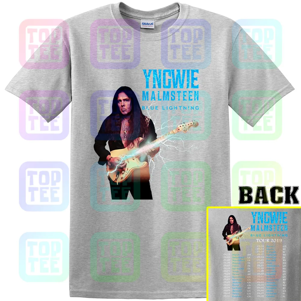 Новинка Yngwie Malmsteen Blue Lightning USA Tour черная футболка Размер S-3XL
