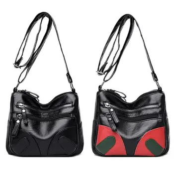 

New Fashion Handbags Wear-resistant Women PU Leather Shoulder Crossbody Bag Multi Pocket Zipper Messenger Handbag